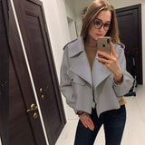 Trendy Women's Spring Faux Leather Jackets 2022 Ladies Casual Loose Soft Short Basic Jackets And Coats Veste