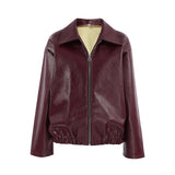 Fongt Wind Leather Jacket 2025 Autumn And Winter New Loose Coat Fashion Leather Leather New Women's Coat