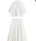 Fongt For Women's Clothing INS Explosive Temperament Tuxed Feather Shirt + Skirt Set