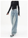 Light Blue Wash Baggy Boyfriend Jeans-Outfit
