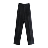 Pants Women Casual Chic Straight Pants Elegant Office Wear High Waist Pants Women Loose Pants Female Solid Pants