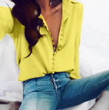 Irregular Solid Color V-neck Sexy Breasted