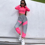 Leisure Mid-waist Stitching Reflective Night