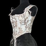 Fongt Court Retro Finely Pattyed Vest Slings In Front Of The Corset