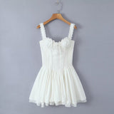 Corset Lace Flare Mini Dress-Outfit
