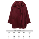 Fongt Women's Autumn New Asymmetric Scarf Short Loose Knit Coat