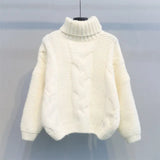 Knitted Turtleneck Pullovers Casual Soft Jumper Fashion Long Sleeve