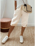 Fongt Women's Cotton Bag Loose Slacks Women's Trousers Five-Point Trousers