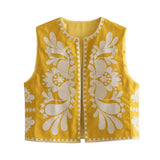 Fongt Explosion Women's ZA Fashionless Sleeveless Embroidered Vest Women's Dress