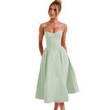 Fongt Women's 2026 Spring And Summer New Sexy Fashion Slings To Collect Waists Thin Back Dress