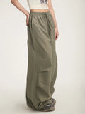 Fongt Wide-Leg Sweatpants Elastic Waist Logo Loose Versatile Air Pants Parachute Paratroop Cargo Pants-Outfit
