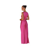 Fongt Spring And Summer Fashion Sexy V Sleeveless Evening Dresses