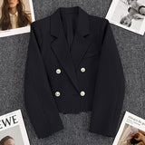 Fongt Jade Green Suit Jacket Female Autumn 2024 New Small Person Temperament Casual Versatile Small Suit Woman-Outfit