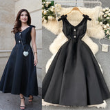 Fongt Luxury Banquet High-End Court Style Dress Temperament V Receive Waist Thin High-End Exquisite Dress