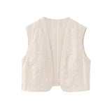 Fongt 2025 New Women's Clothing Embroidered Tard Vest