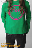 Sweater Women 2023 Autumn Winter Pockets Round Neck Wool Cosy Pullover Casual Vintage Classic Sweaters