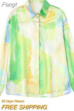 Tie-dyed Print Casual Dress Shirt Sets Women Two Pieces Boho Long Sleeve Bowknot Long Dress Suits 2023 Spring