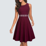 Floral Lace Patchwork Sleeveless Tunic Party