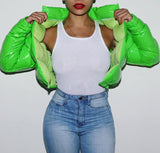 2022 Women's New Bright Noodles Bread Clothes Down Cotton Clothes Hot Style-Outfit