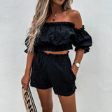 Style 2024 Women's Wear Ebay Summer New Leisure Short-Sleeved Suit Two-Piece Suit-Outfit