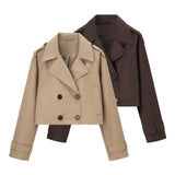 Fongt Explosion Women's Double Slame Short Windbreaker Jacket Women's
