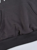 Street Bow Print Drawstring Oversized Hoodie-Outfit