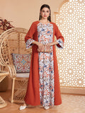 Minority Age-Reduced Printed Fairy Skirt 2024 New V-Neck Slim A-Shaped Dress For Spring And Summer-Outfit