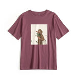 Harajuku Graphic Printed Cotton T Shirts Women Korean Soft Loose Tees Aesthetic Chic Painting Basic Female Tops