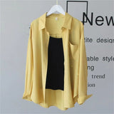 Fongt And Autumn Thin Shirt Outside The Women's Leisure Relaxed Long-Sleeved Chiffon Sunscreen Jacket 2025
