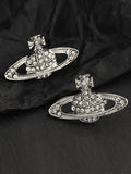 Rhinestone Planet Design Earring-Outfit