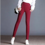 High Waist Outer Wear Elastic Pencil Metal Decoration