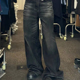 Vintage Black Wash Baggy Boyfriend Jeans-Outfit