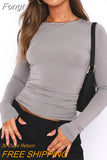 Sleeve T Shirt Women Slim Fit Pullovers T-shirts Spring Autumn Streetwear O Neck Female Basic Tee Y2k Clothes Crop