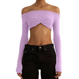 Fongt Spring And Summer Explosion Women's First-Word Collar Perspective Wrapped Bra Short
