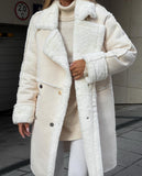 Fongt Winter New Fur Coat Collar Long Sleeves Plush Jacket