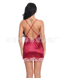 Underwear Sexy Lace Lace Sleeping Dress Back Hollow Out Sexy Pajamas-Outfit