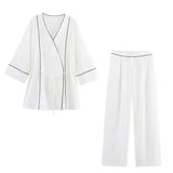 Fongt Women's 2025 Summer Cocksuit Collidered Coat + Casual Pants Set Women's B88853/4