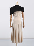 Fongt Temperament Dress Women 2025 Spring And Summer New Bump Color Splicing High-End Shawl Skirt