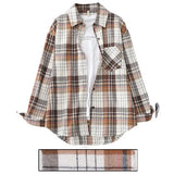 Shirts Womens Blouses And Tops Long Sleeve Female Turn Down Collar Casual Print Shirts Loose Vintage Students Shirts