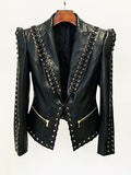 Fongt New Star Fashion Heavy Worker Chicken Eye Tie Repair Leather Suit Jacket Jacket Jacket Jacket