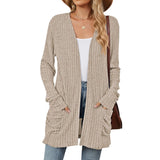 Fall / Winter 2024 Women's Knit Pocket Long Sleeve Casual Cardigan Coat-Outfit