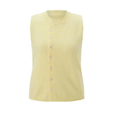 Sleeveless Knit Button Top-Outfit