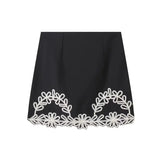 Summer Embroidered Short V-Collar Vest Embroidered Trousers Set-Outfit