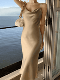 Satin Slip Maxi Dress-Outfit