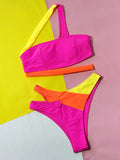 Fongt New Split Bikini Bikini Hollow Out Color Sexy Split Swimsuit D531RY-Outfit