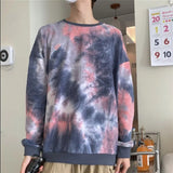 Tie Dye Print Sweatshirts Women Autumn Loose Long Sleeve Oversized Hoodies for Lovers Couples