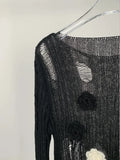 Fongt Bird Original Design Sense Hand Crochted Camellia Knit Vest Broken Wind Thin Hollow Sling Smock-Outfit