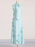 Fongt Temperament Famous Wind Dress Woman 2025 Summer New Fashion Flowers Spliced High-End Sleeveless Tlosso With Long
