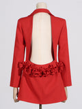 Fongt Style Small Suit 2024 New Fashion Sexy Slim V Neck Show Thin Long Sleeve Design Sense Suit Jacket Female-Outfit