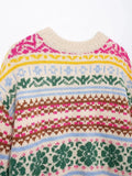Colorful Jacquard Knitted Sweater-Outfit